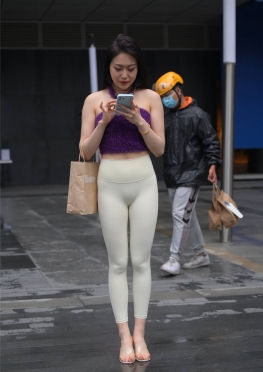 5002紫韵-白色瑜伽k【1260P】紧身裤长腿美女图片