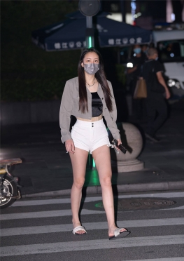 No.6577 黑夜靓丽D裤【43P】白色超短热裤长腿女孩